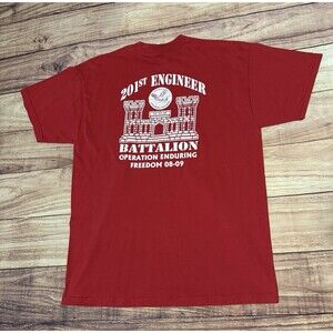 Operation Enduring Freedom 201st Engineer Battalion Y2K 2009 Kentucky T Shirt Lg